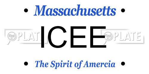 ICEE Massachusetts License Plate