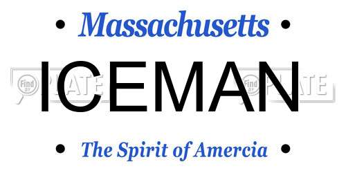 ICEMAN Massachusetts License Plate