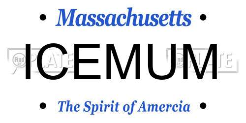 ICEMUM Massachusetts License Plate