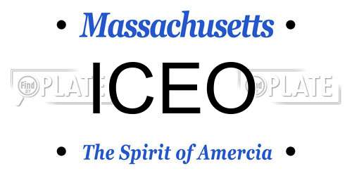 ICEO Massachusetts License Plate