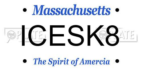 ICESK8 Massachusetts License Plate
