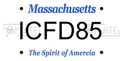 ICFD85 Massachusetts License Plate