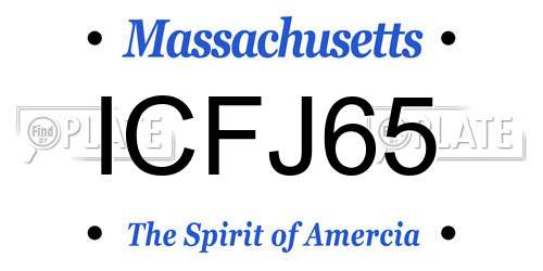 ICFJ65 Massachusetts License Plate