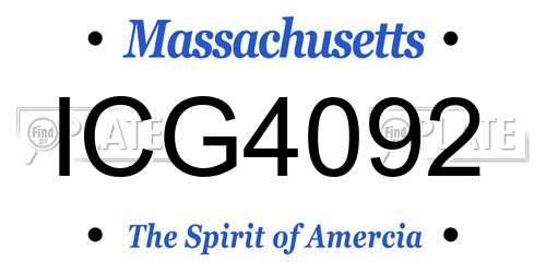 ICG4092 Massachusetts License Plate