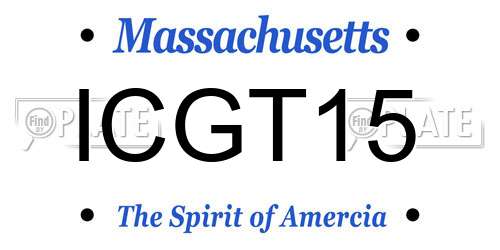 ICGT15 Massachusetts License Plate