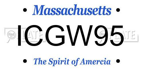 ICGW95 Massachusetts License Plate