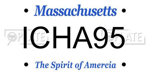 ICHA95 Massachusetts License Plate