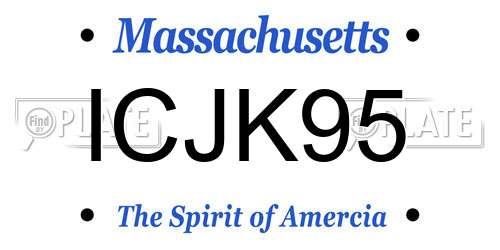 ICJK95 Massachusetts License Plate