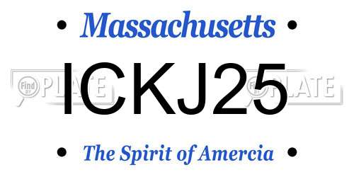ICKJ25 Massachusetts License Plate