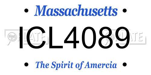 ICL4089 Massachusetts License Plate