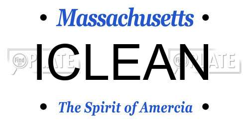 ICLEAN Massachusetts License Plate
