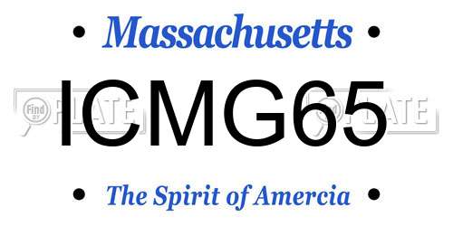 ICMG65 Massachusetts License Plate