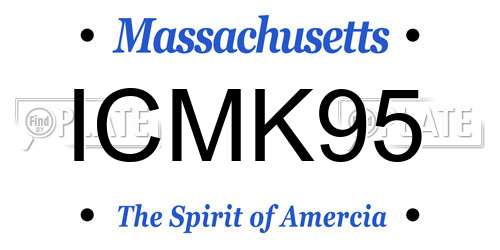 ICMK95 Massachusetts License Plate