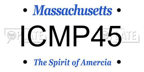 ICMP45 Massachusetts License Plate
