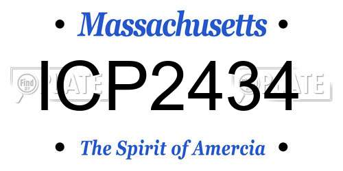 ICP2434 Massachusetts License Plate