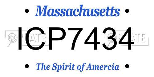 ICP7434 Massachusetts License Plate