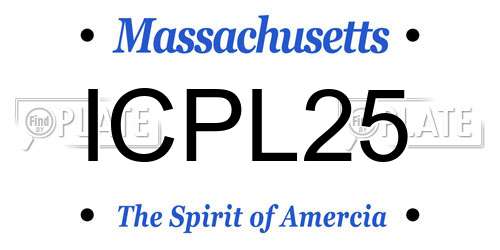 ICPL25 Massachusetts License Plate