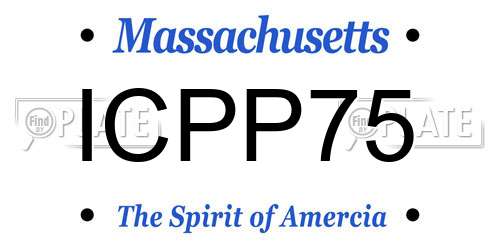 ICPP75 Massachusetts License Plate