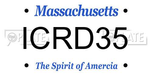 ICRD35 Massachusetts License Plate