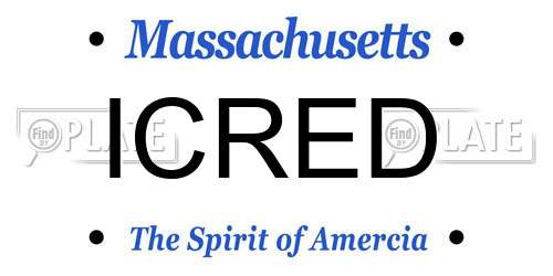 ICRED Massachusetts License Plate