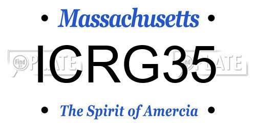 ICRG35 Massachusetts License Plate