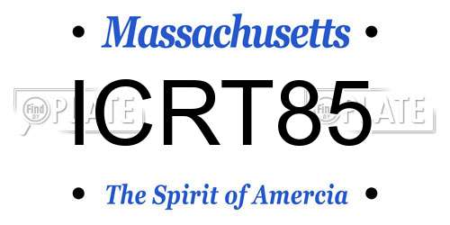 ICRT85 Massachusetts License Plate