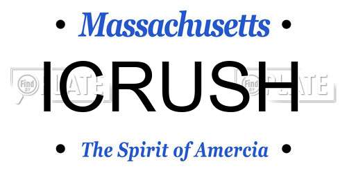 ICRUSH Massachusetts License Plate
