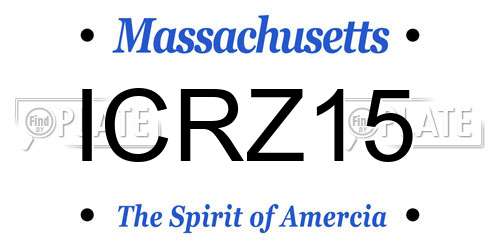 ICRZ15 Massachusetts License Plate