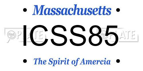 ICSS85 Massachusetts License Plate
