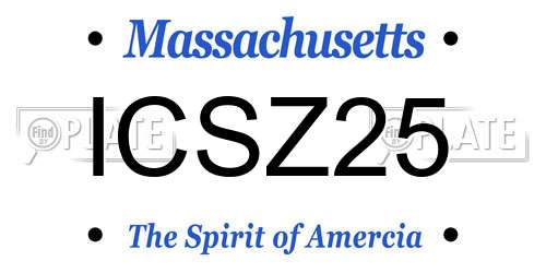 ICSZ25 Massachusetts License Plate