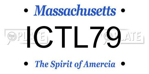 ICTL79 Massachusetts License Plate