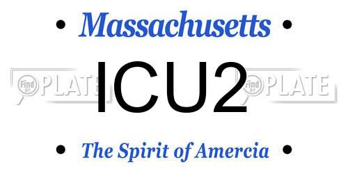 ICU2 Massachusetts License Plate