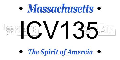 ICV135 Massachusetts License Plate