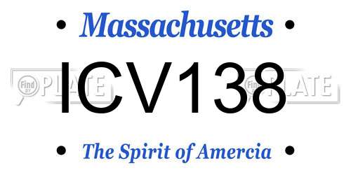 ICV138 Massachusetts License Plate