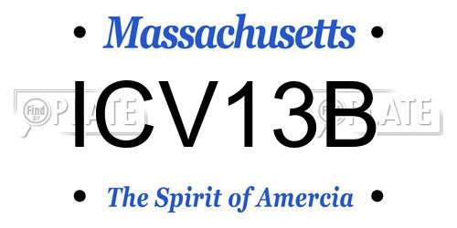 ICV13B Massachusetts License Plate