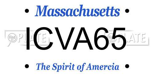 ICVA65 Massachusetts License Plate