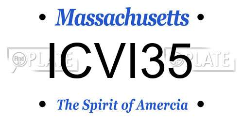 ICVI35 Massachusetts License Plate