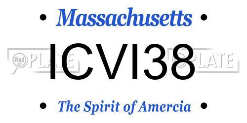ICVI38 Massachusetts License Plate