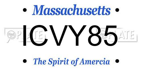 ICVY85 Massachusetts License Plate