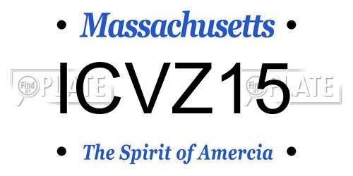 ICVZ15 Massachusetts License Plate