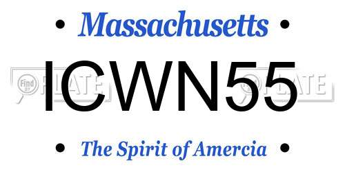 ICWN55 Massachusetts License Plate