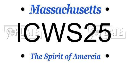 ICWS25 Massachusetts License Plate