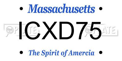 ICXD75 Massachusetts License Plate