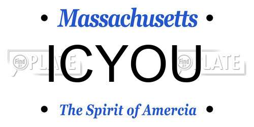 ICYOU Massachusetts License Plate