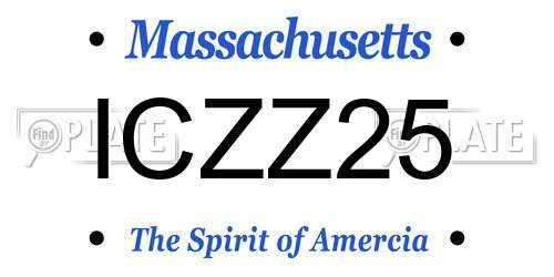 ICZZ25 Massachusetts License Plate