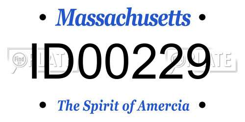 ID00229 Massachusetts License Plate