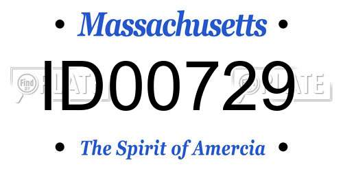 ID00729 Massachusetts License Plate