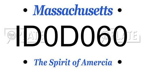 ID0D060 Massachusetts License Plate