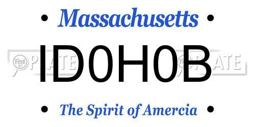 ID0H0B Massachusetts License Plate