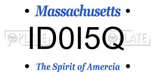 ID0I5Q Massachusetts License Plate